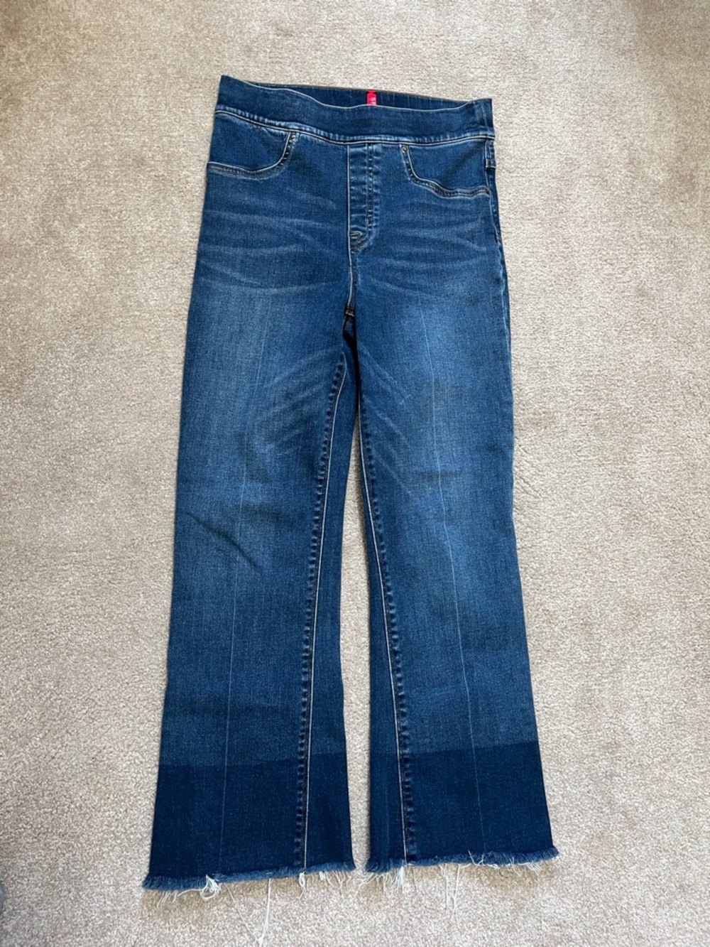 Spanx Size Small Denim Jeans Pull On Raw Hem